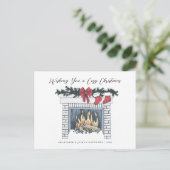 Postale Festive Cosy cheminée carte de Noël (Debout devant)