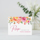 Postale Festive Fleurs Lumineuses Citrus Carte de recette  (Debout devant)