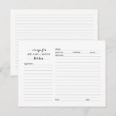 Postale Fête des mariées carte de recette, jeu blanc simpl (Devant / Derrière)