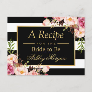 Postale Fête des mariées Recette Carte Vintage Flore