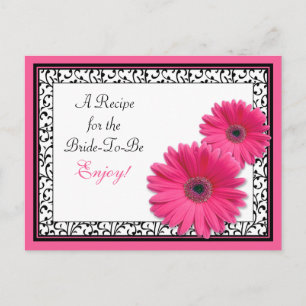 Postale Fête des mariées rose Gerber Daisy Carte Recette