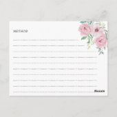 Postale Fête des mariées Rose rose Peony Carte Recette (Dos)