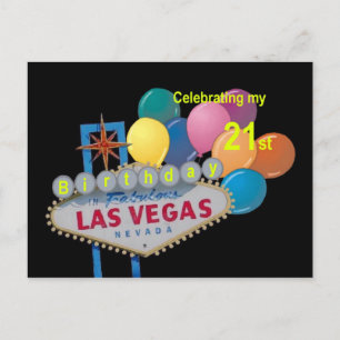 Postale Fêter mon 21 st Las Vegas Anniversaire Carte posta
