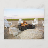 Postale Feu de camp de plage au crépuscule Cape Cod Carte (Devant)