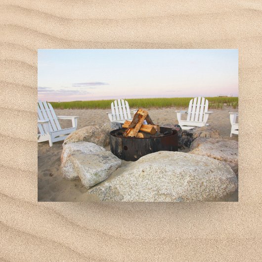 Postale Feu de camp de plage au crépuscule Cape Cod Carte