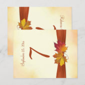 Postale Feuilles automnaux rouges et dorés Carte numéro de (Devant / Derrière)