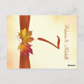 Postale Feuilles automnaux rouges et dorés Carte numéro de (Dos)