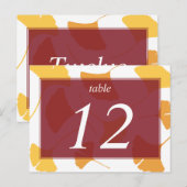 Postale Feuilles de ginkgo tombées, carte de numéro de tab (Devant / Derrière)