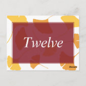 Postale Feuilles de ginkgo tombées, carte de numéro de tab (Dos)