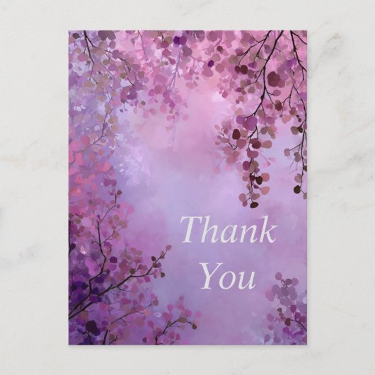 Postale Feuilles rose et violet clair violet Carte de reme (Devant)