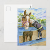 Postale Fille avec Horse Carte en tout temps (Devant / Derrière)