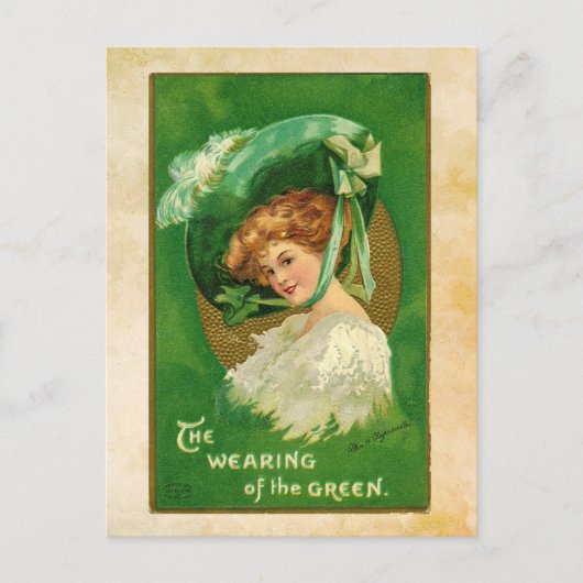 Postale Fille de la Saint Patrick en Casquette Carte posta (Devant)