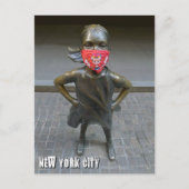 Postale Fille sans peur avec masque brodé, NYC - carte pos (Devant)