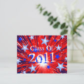 Postale Firework Rouge Blanc Bleu 'Classe de 2011' carte p (Debout devant)
