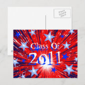 Postale Firework Rouge Blanc Bleu 'Classe de 2011' carte p (Devant / Derrière)