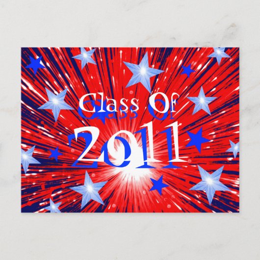 Postale Firework Rouge Blanc Bleu 'Classe de 2011' carte p (Devant)