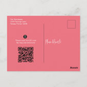 Postale Flamant rose de Noël QR Code d'itinéraire Carte (Dos)