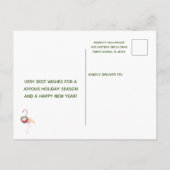 Postale Flamant rose de plage Joyeux budget de Noël Carte  (Dos)
