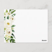 Postale Fleur blanche et vert Carte de remerciements de ré (Dos)