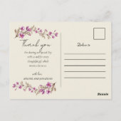 Postale Fleur sauvage Pastel Boho Mariage Carte de remerci (Dos)