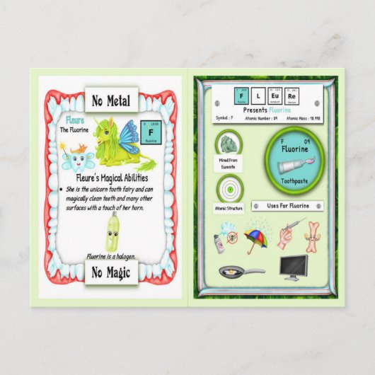 Postale Fleure - Fluorine Horn Carte de jeu Unicorn (Devant)