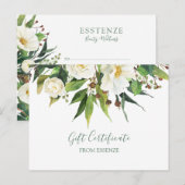 Postale Fleurs blanches bou Certificat cadeau Design Carte (Devant / Derrière)