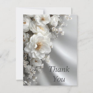 Postale Fleurs blanches sur Carte de remerciements de soie