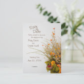 Postale Fleurs Blancs Bois Chute Enregistrer La Date Carte (Debout devant)