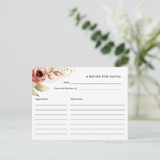 Postale Fleurs Boho, Fête des mariées Carte Recette Person (Debout devant)