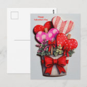 Postale Fleurs Cœurs dans une carte de la Saint-Valentin P (Devant / Derrière)