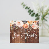 Postale Fleurs de chute de bois rustique mariage carte de (Debout devant)