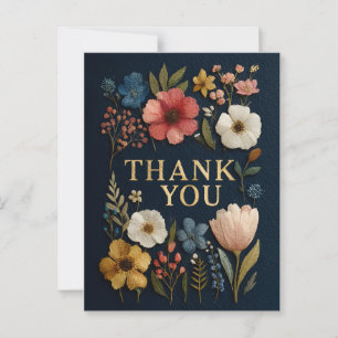 Postale Fleurs de feutre Arrière - plan foncé Carte de rem