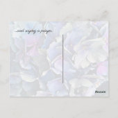 Postale Fleurs d'hydrangea bleues en pensant à vous Carte  (Dos)