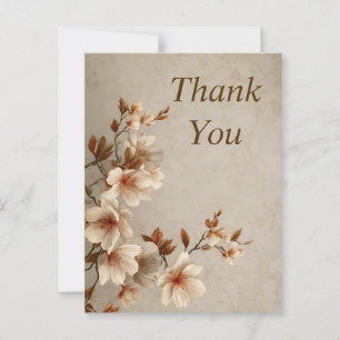 Postale Fleurs d'ivoire sur Carte de remerciements Arrière