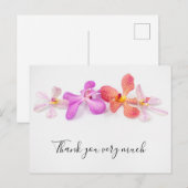 Postale Fleurs d'orchidées sur Carte de remerciements arri (Devant / Derrière)