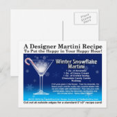 Postale Flocon de neige - Noël Martini Recette Carte posta (Devant / Derrière)