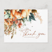 Postale Floral Fall Boho Mariage Carte de remerciements (Devant)