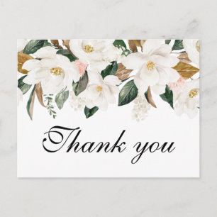 Postale FLORALE DE MAGNOLIA   Carte mariage Merci