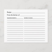 Postale Flore Parties scintillant or | Carte de recette de (Dos)