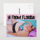 Postale FLORIDA BIKINI GRANDE FILLE BBW BEAUTY BEACH Carte (Devant / Derrière)