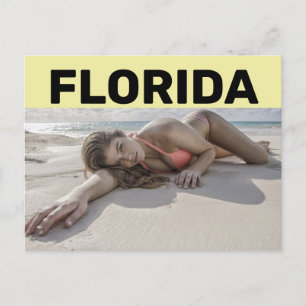 Postale FLORIDA JOLIE BIKINI FILLE SUR LA PLAGE Carte post