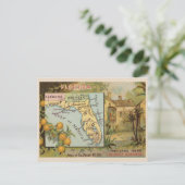 Postale Floride vintage 1880s Publicité avec carte (Debout devant)