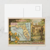 Postale Floride vintage 1880s Publicité avec carte (Devant / Derrière)