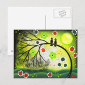 Postale FOLK ART Inséparables PAR LORI EVERETT carte posta (Devant / Derrière)