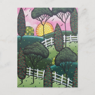 Postale FOLK ART Joie The View BY LORI EVERETT carte posta