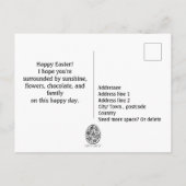 Postale Folklore Happy Pâques noir et blanc [oeuf] Carte p (Dos)