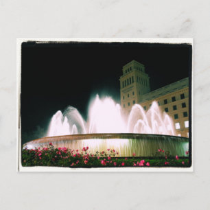 Postale Fontaine de Barcelone - Plaça de Catalunya - Carte