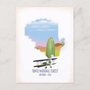 Postale Forêt nationale Tonto Arizona USA carte