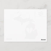 Postale Forme de carte de l'État gris du Michigan avec déc (Dos)