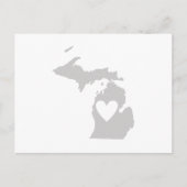 Postale Forme de carte de l'État gris du Michigan avec déc (Devant)